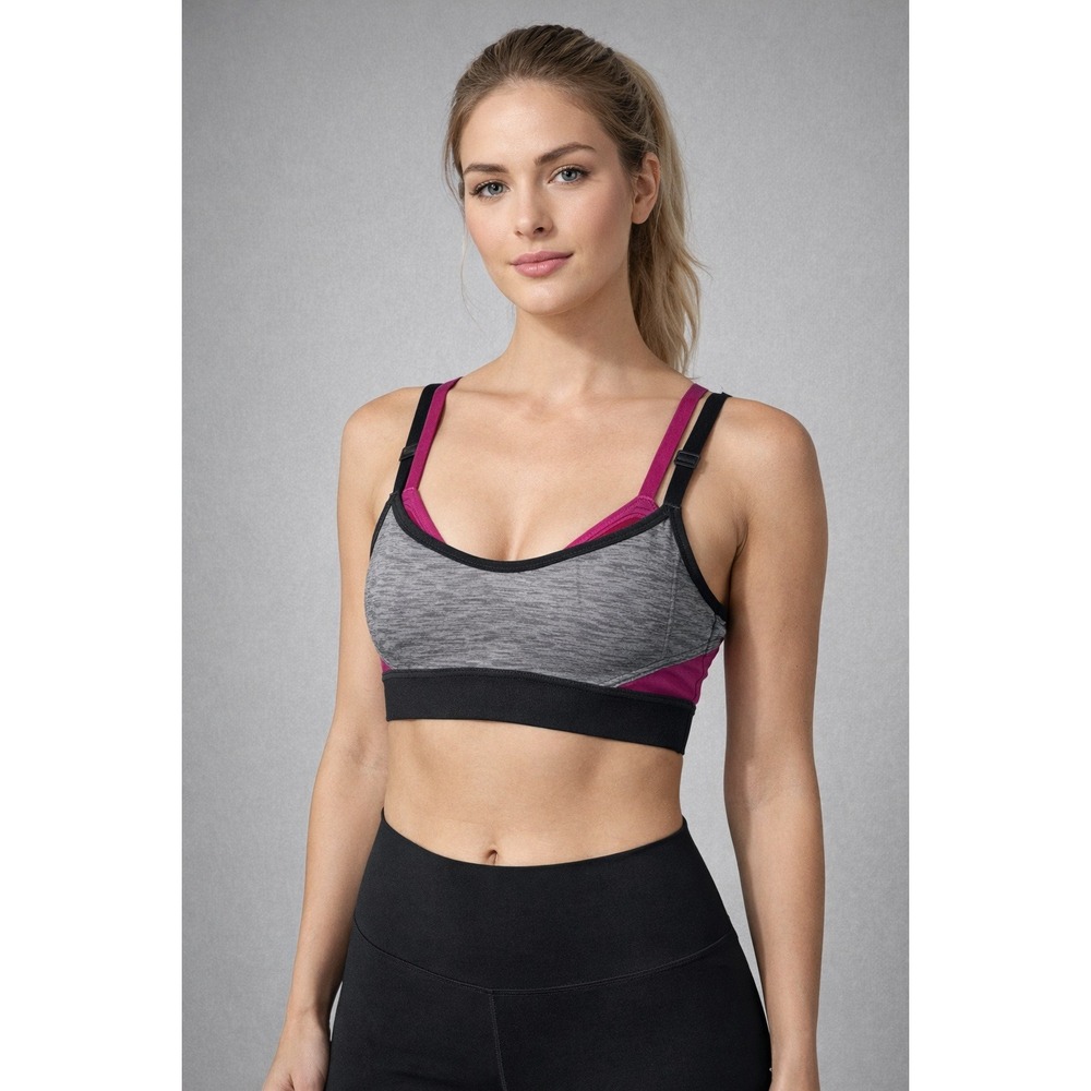 Natori Yogi Convertible High Impact Sports Bra Grey Magenta 30C 731050